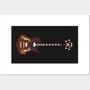 Pixel Country Style Bass Guitar Posters and Art